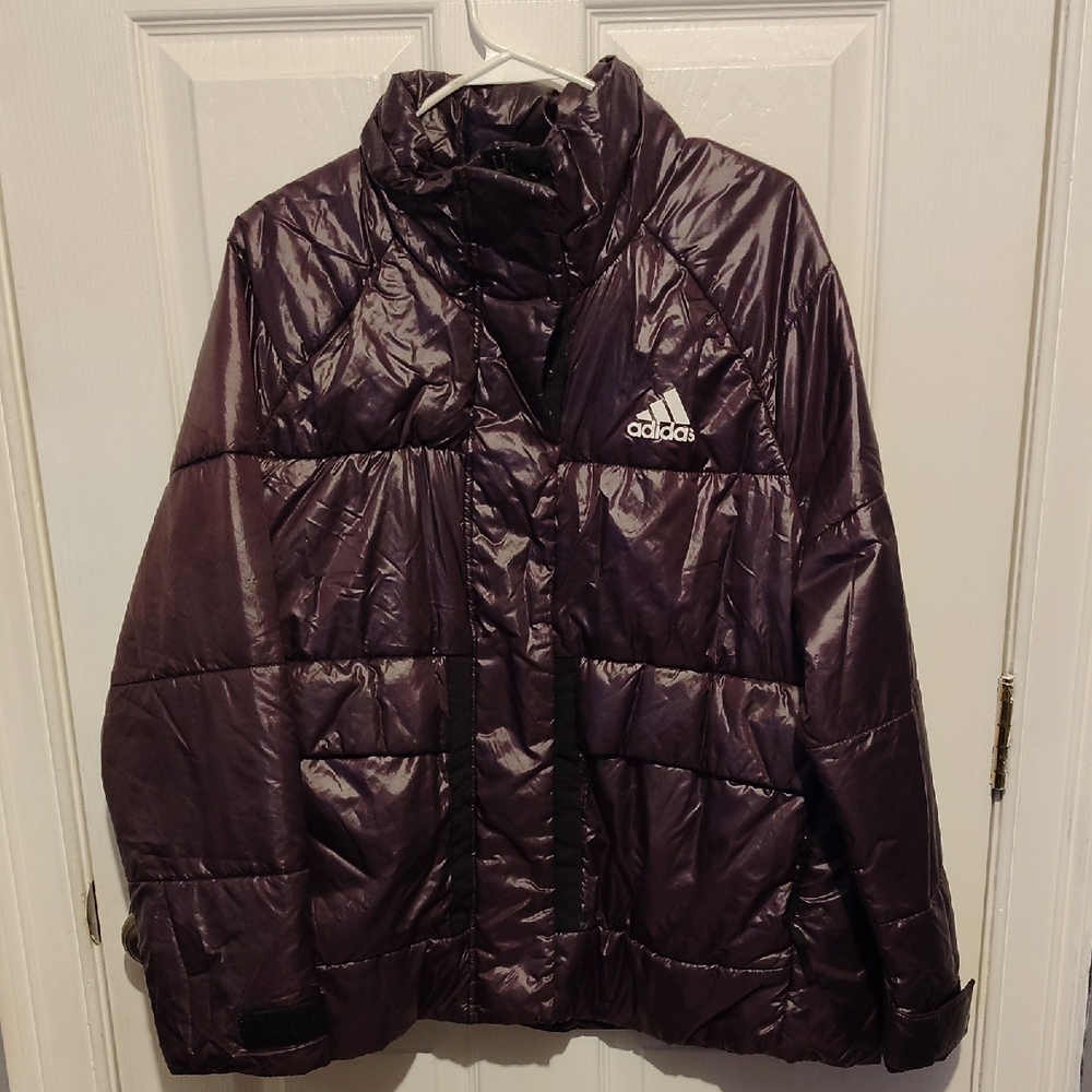 Adidas Women's Shiny Purple Puffer Coat